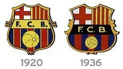 FC Barcelona's crest in 1926 and 1930